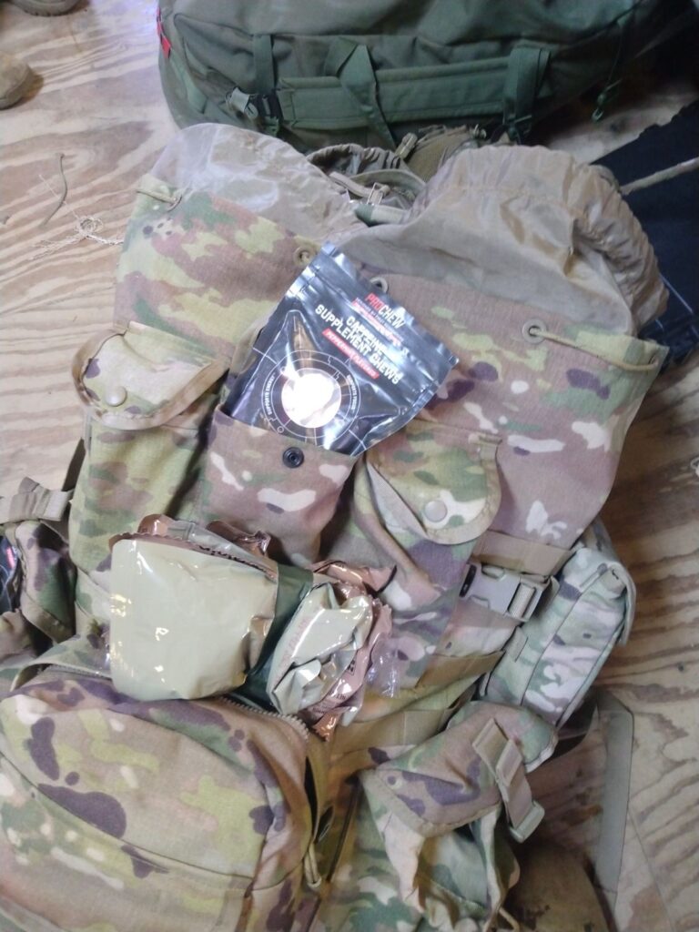 Prochews in a camo bag